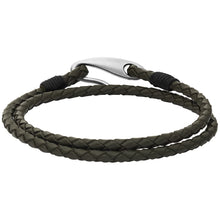 Carica l'immagine nel visualizzatore di Gallery, Skagen SKJM0176040 Bracciale da Uomo in Pelle Verde e Acciaio Hulsten