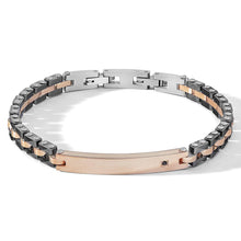 Carica l'immagine nel visualizzatore di Gallery, COMETE Uomo Acciaio UBR 1086 Bracciale PVD Oro Rosa e Ceramica Nera -Tyres