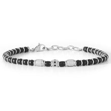 Carica l'immagine nel visualizzatore di Gallery, COMETE Uomo Acciaio UBR 885 Bracciale a filo con Onice Nero e Zirconi - District