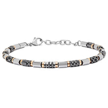 Carica l'immagine nel visualizzatore di Gallery, COMETE Uomo Acciaio UBR 969 Bracciale a filo Multicolor con perline di Ematite - District