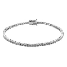 Carica l'immagine nel visualizzatore di Gallery, COMETE Uomo Argento UBR 994 Bracciale con Zirconi Bianchi da 2mm - Tennis