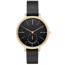 Carica l'immagine nel visualizzatore di Gallery, SKAGEN SKW2354 Orologio Donna in Pelle Nera Placcato Oro Giallo Hagen