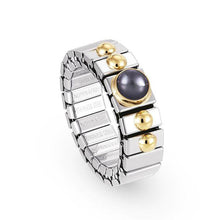 Carica l&#39;immagine nel visualizzatore di Gallery, 040101-014 Nomination Anello Estensibile Donna in Acciaio e Oro 18KT con Perla grigia
