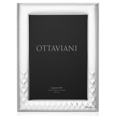 portafoto grande colore argento con decoro a rete