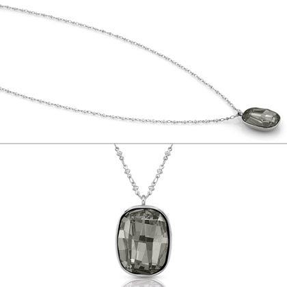 131122-026 Nomination collana lunga in Acciaio con Cristallo Swarovski Grigio Allure