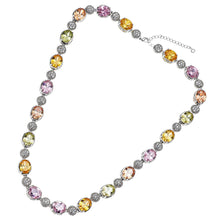 Carica l&#39;immagine nel visualizzatore di Gallery, Collana rodiata con cubic zirconia multicolor di Ottaviani Bijoux 500694c

