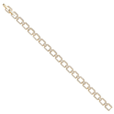 Bracciale con disegni geometrici placcato oro giallo con cubic zirconia
