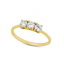 Carica l&#39;immagine nel visualizzatore di Gallery, AAZ 082 G Anello Trilogy donna Ambrosia Gioielli in Oro Giallo 18kt e Zirconi Bianchi
