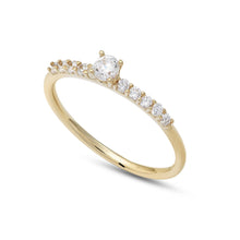 Carica l&#39;immagine nel visualizzatore di Gallery, AAZ 104 Anello donna Ambrosia Gioielli in Oro Giallo 18kt e Zirconi Bianchi
