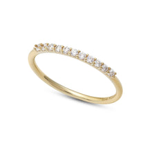 Carica l&#39;immagine nel visualizzatore di Gallery, AAZ 105 Anello Veretta donna Ambrosia Gioielli in Oro Giallo 18kt e Zirconi Bianchi

