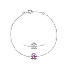 Carica l&#39;immagine nel visualizzatore di Gallery, ABZ 136 Bracciale da Donna Ambrosia Gioielli con Bimba in Oro Bianco con Zirconi Bianchi e Rosa

