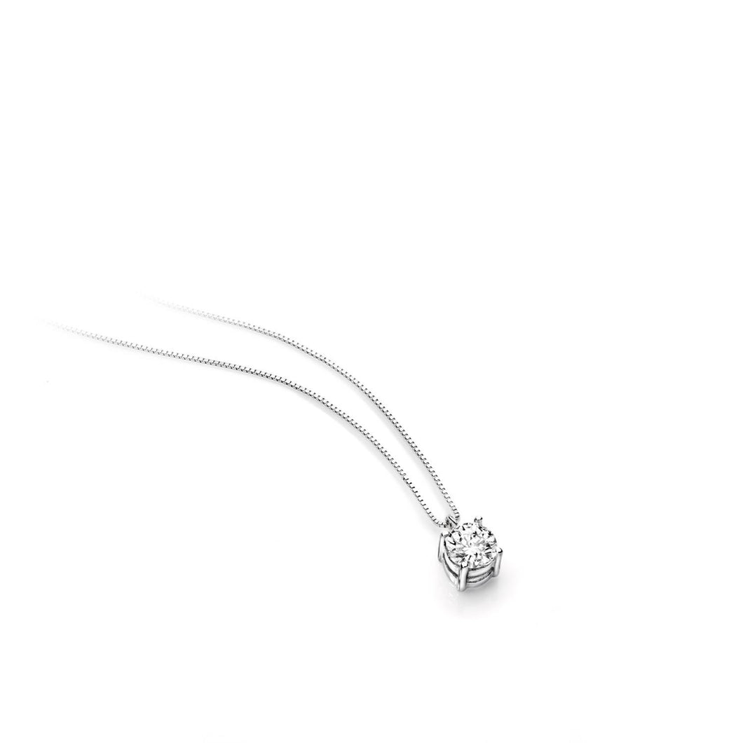 AGZ 115 Collana a Punto Luce da Donna Ambrosia Gioielli in Oro 18kt e Zircone da 3,5mm