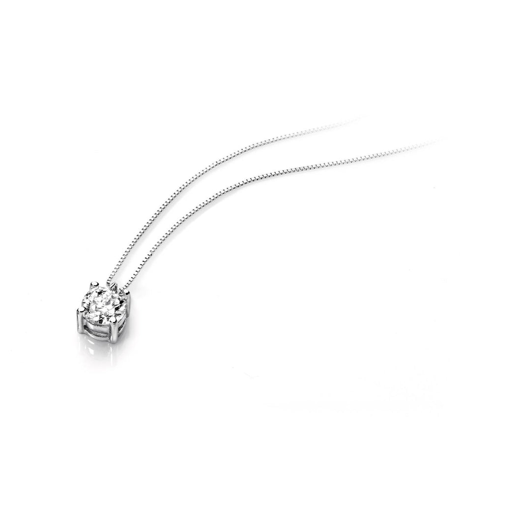 AGZ 116 Collana a Punto Luce da Donna Ambrosia Gioielli in Oro 18kt e Zircone da 4mm