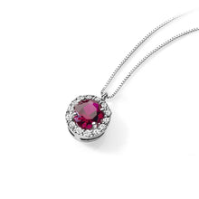 Carica l&#39;immagine nel visualizzatore di Gallery, AGZ 142 Collana da Donna Ambrosia Gioielli in Oro Bianco 18kt con pietra Rossa Ovale

