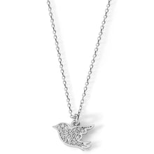 Carica l&#39;immagine nel visualizzatore di Gallery, AGZ 241 Collana da Donna Ambrosia Gioielli a forma di Usignolo in Oro Bianco 18kt e Zirconi
