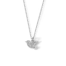 Carica l&#39;immagine nel visualizzatore di Gallery, AGZ 241 Collana da Donna Ambrosia Gioielli a forma di Usignolo in Oro Bianco 18kt e Zirconi

