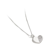 Carica l&#39;immagine nel visualizzatore di Gallery, AGZ 264 Collana da Donna Ambrosia Gioielli a forma di Cuore in Oro Bianco 18kt e Zirconi
