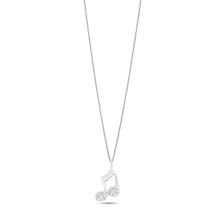 Carica l&#39;immagine nel visualizzatore di Gallery, AGZ 275 Collana da Donna Ambrosia Gioielli a forma di Nota in Oro Bianco 18kt e Zirconi
