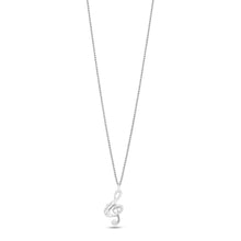 Carica l&#39;immagine nel visualizzatore di Gallery, AGZ 276 Collana da Donna Ambrosia Gioielli a forma di Chiave di Violino in Oro Bianco 18kt e Zirconi
