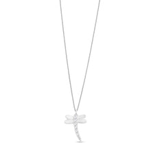 Carica l&#39;immagine nel visualizzatore di Gallery, AGZ 285 Collana da Donna Ambrosia Gioielli a forma di Libellula in Oro Bianco 18kt e Zirconi Bianchi
