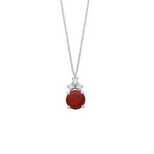 Carica l&#39;immagine nel visualizzatore di Gallery, AGZ 293 Collana da Donna Ambrosia Gioielli in Oro Bianco 18kt con pietra Rossa e zirconi bianchi
