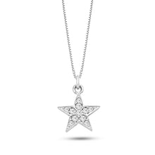 Carica l&#39;immagine nel visualizzatore di Gallery, AGZ 317 Collana da Donna Ambrosia Gioielli a forma di Stella in Oro Bianco 18kt e Zirconi

