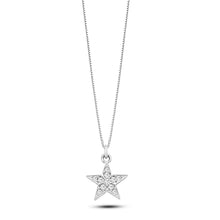 Carica l&#39;immagine nel visualizzatore di Gallery, AGZ 317 Collana da Donna Ambrosia Gioielli a forma di Stella in Oro Bianco 18kt e Zirconi

