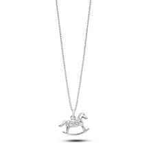 Carica l&#39;immagine nel visualizzatore di Gallery, AGZ 318 Collana da Donna Ambrosia Gioielli a forma di Cavallo a dondolo in Oro Bianco 18kt e Zirconi
