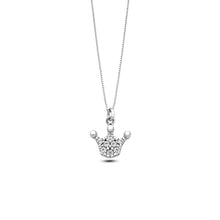 Carica l&#39;immagine nel visualizzatore di Gallery, AGZ 347 Collana da Donna Ambrosia Gioielli a forma di Corona in Oro Bianco 18kt e Zirconi
