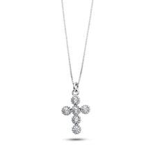 Carica l&#39;immagine nel visualizzatore di Gallery, AGZ 362 Collana da Donna Ambrosia Gioielli con Croce Media in Oro Bianco 18kt e Zirconi
