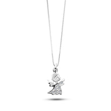 Carica l&#39;immagine nel visualizzatore di Gallery, AGZ 363 Collana da Donna Ambrosia Gioielli a forma di Angelo in Oro Bianco 18kt e Zirconi Bianchi
