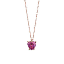 Carica l&#39;immagine nel visualizzatore di Gallery, AGZ 384 Collana da Donna Ambrosia Gioielli in Oro Rosa 18kt e Zircone Rosa a forma di Cuore

