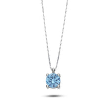 Carica l&#39;immagine nel visualizzatore di Gallery, AGZ 392 Collana a Punto Luce da Donna Ambrosia Gioielli in Oro 18kt e Zircone Azzurro da 4mm
