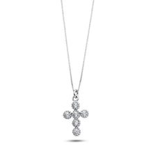 Carica l&#39;immagine nel visualizzatore di Gallery, AGZ 396 Collana da Donna Ambrosia Gioielli con Croce Piccola in Oro Bianco 18kt e Zirconi
