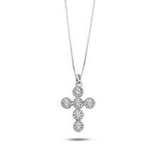 Carica l&#39;immagine nel visualizzatore di Gallery, AGZ 397 Collana da Donna Ambrosia Gioielli con Croce Grande in Oro Bianco 18kt e Zirconi
