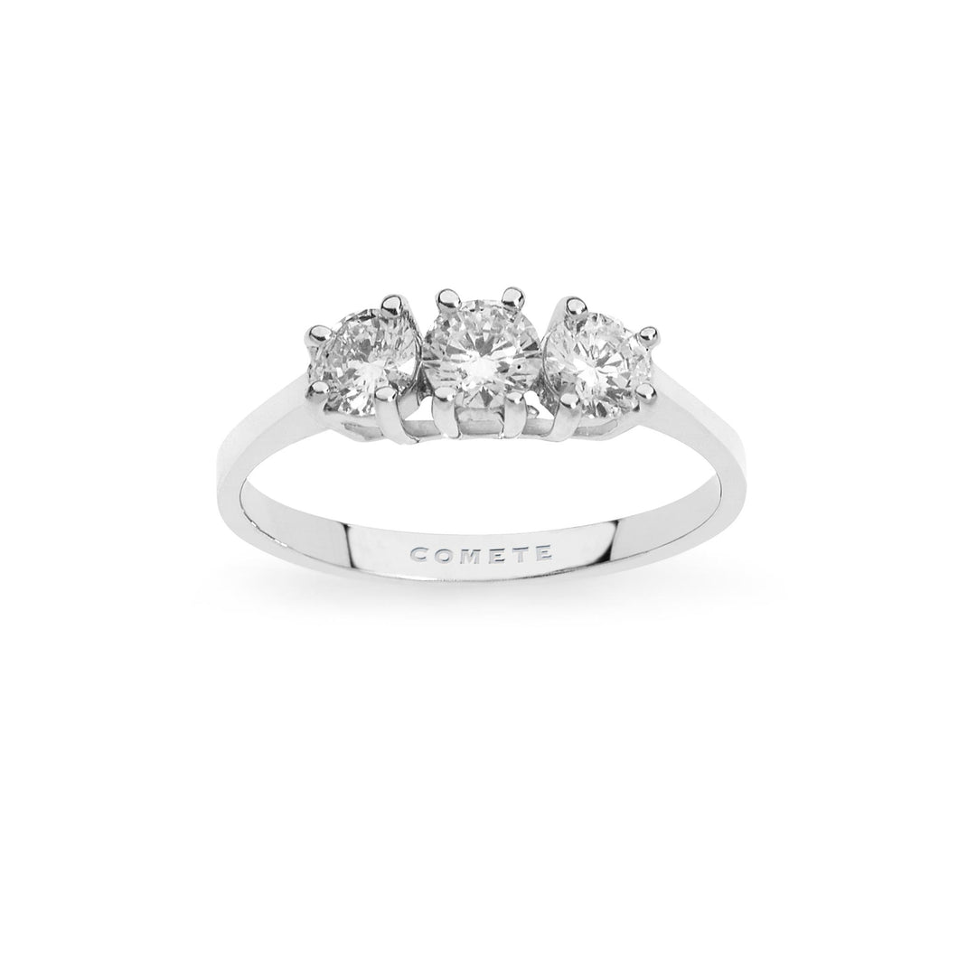 ANB 2132 Anello Trilogy Dritto in Oro e Diamanti P.Ct. 15 di COMETE Gioielli