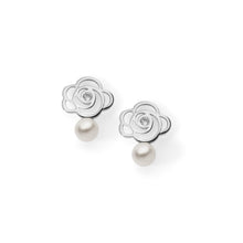 Carica l&#39;immagine nel visualizzatore di Gallery, AOP 106 Orecchini da Donna Ambrosia Gioielli Fiore in Oro 750‰ con Perle e Zirconi
