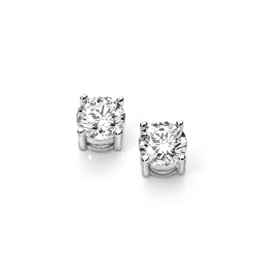 AOZ 163 Orecchini a punto luce Donna Ambrosia Gioielli in Oro 18kt e Zirconi da 6mm