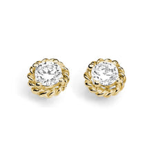 Carica l&#39;immagine nel visualizzatore di Gallery, AOZ 166 G Orecchini a punto luce Donna Ambrosia Gioielli in Oro Giallo e Zirconi da 3,5mm
