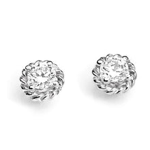 Carica l&#39;immagine nel visualizzatore di Gallery, AOZ 166 Orecchini a punto luce Donna Ambrosia Gioielli in Oro 18kt e Zirconi da 3,5mm
