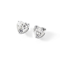Carica l&#39;immagine nel visualizzatore di Gallery, AOZ 340 Orecchini Donna Ambrosia Gioielli con Zirconi Bianchi a forma di Cuore in Oro Bianco 18kt
