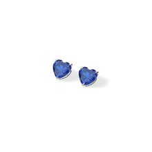 Carica l&#39;immagine nel visualizzatore di Gallery, AOZ 464 Orecchini Donna Ambrosia Gioielli con Zirconi Blu a forma di Cuore in Oro Bianco 18kt
