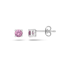 Carica l&#39;immagine nel visualizzatore di Gallery, AOZ 523 Orecchini a punto luce Donna Ambrosia Gioielli in Oro 18kt e Zirconi Rosa da 4mm
