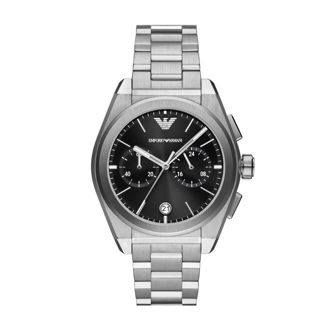 EMPORIO ARMANI AR11560 FEDERICO Orologio Cronografo Uomo in Acciaio Quadrante Nero