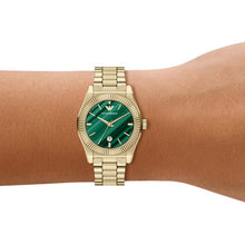 Carica l'immagine nel visualizzatore di Gallery, EMPORIO ARMANI AR11761 Orologio Donna in Acciaio placcato Oro con Quadrante in Malachite - Federica
