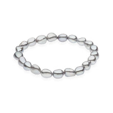 Carica l&#39;immagine nel visualizzatore di Gallery, BBQ 123 Bracciale a filo di Perle Grigie elasticizzato Comete Gioielli
