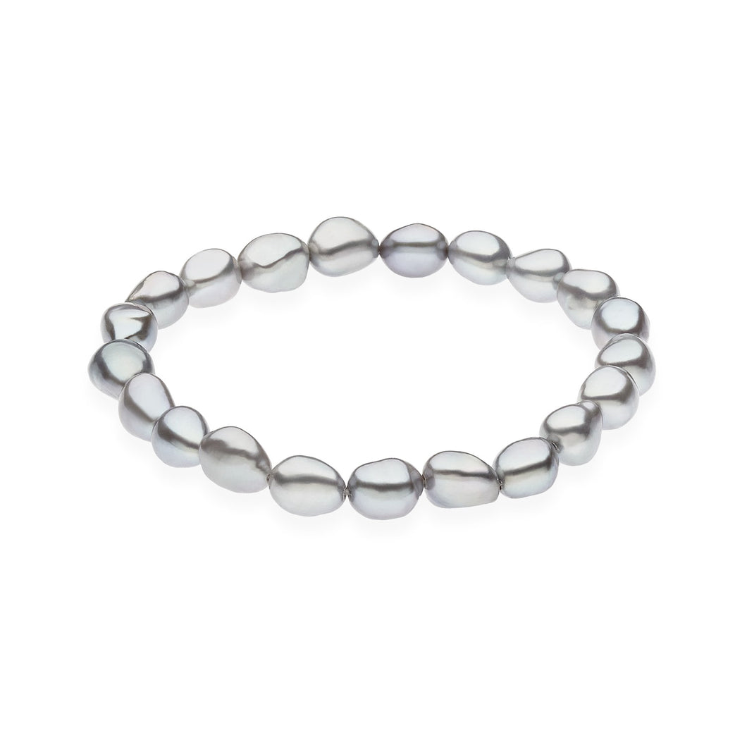 BBQ 123 Bracciale a filo di Perle Grigie elasticizzato Comete Gioielli