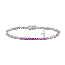 Carica l&#39;immagine nel visualizzatore di Gallery, BRA 169 Bracciale Tennis in Argento e Zirconi Rosa degradè di COMETE Gioielli
