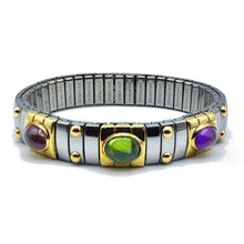 Carica l&#39;immagine nel visualizzatore di Gallery, BXP/305 Nomination Bracciale Estensibile Donna in Acciaio e Oro 18KT con Pietre Dure
