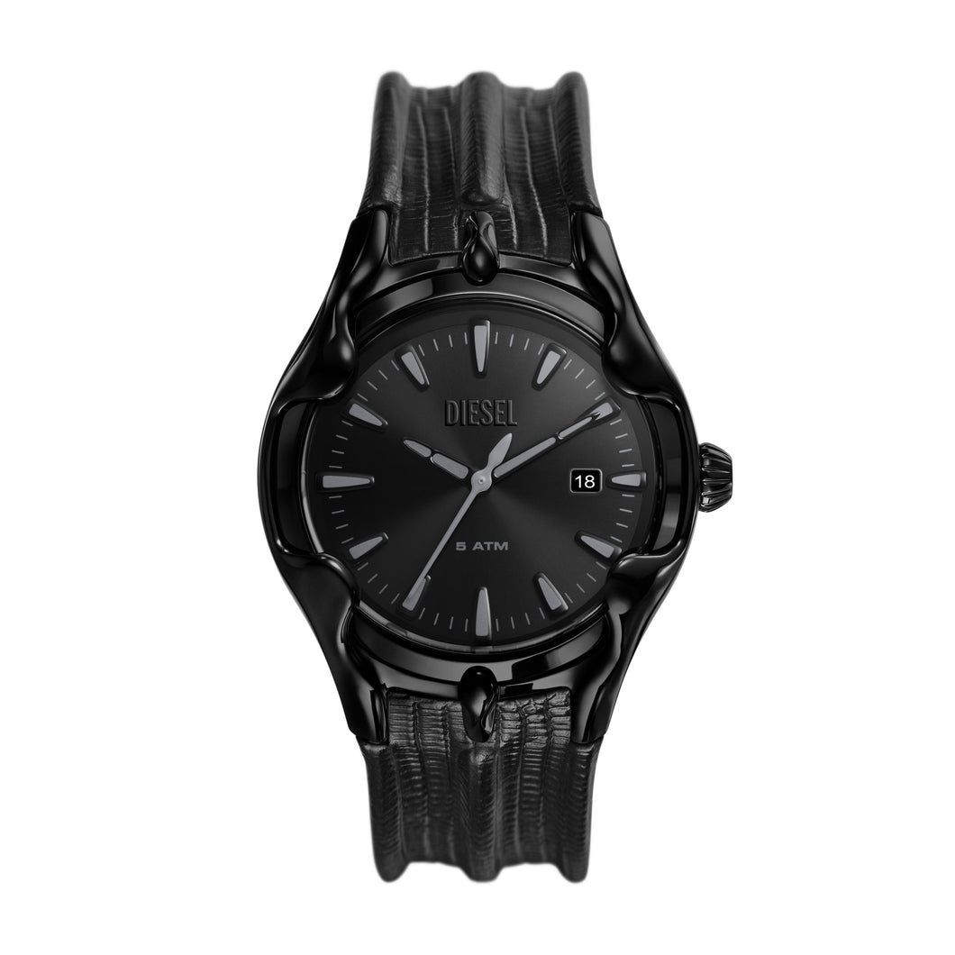 DIESEL DZ2193 VERT Orologio Uomo in Pelle Quadrante Nero